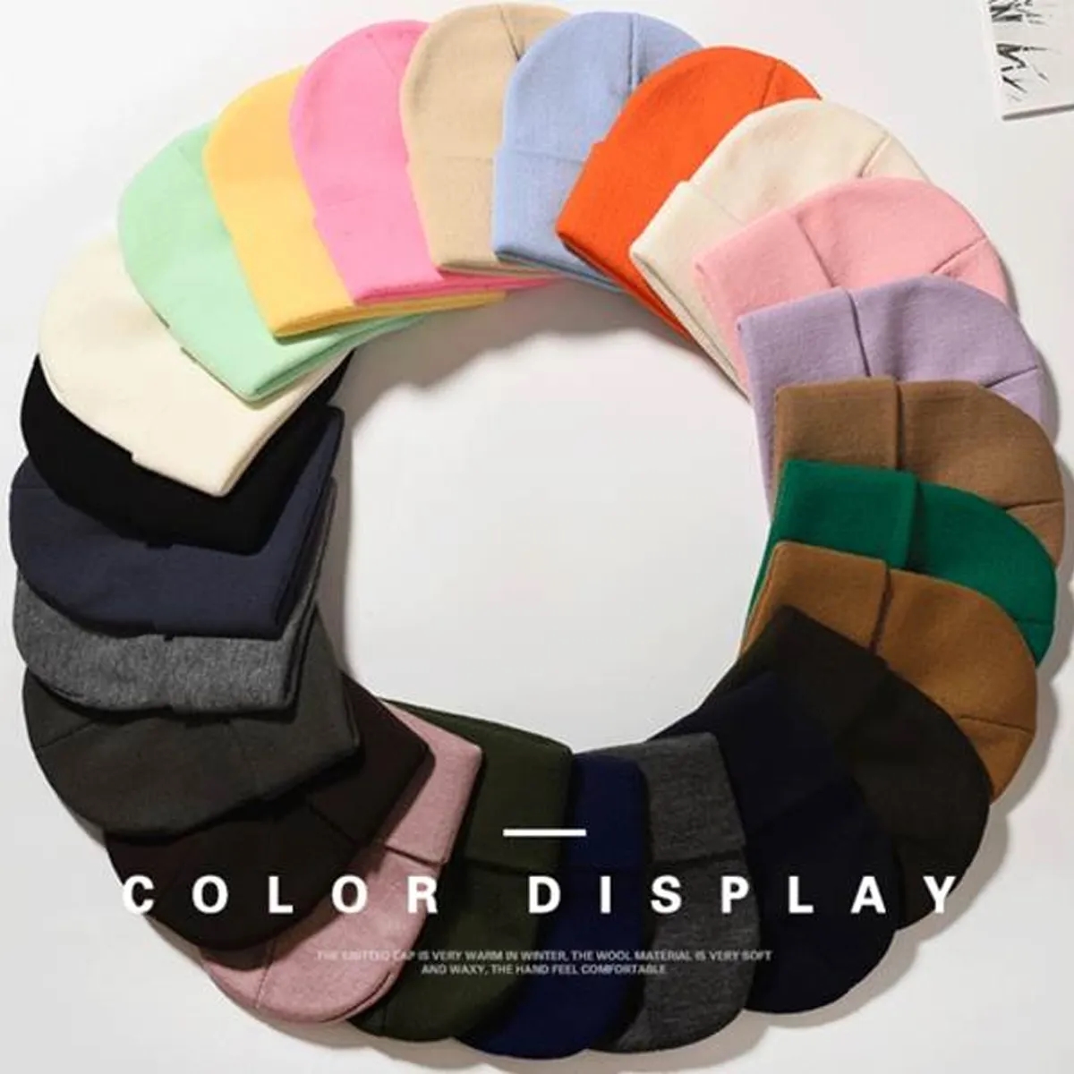 Unisex Knit Acrylic Winter Beanie Hats Cap 1