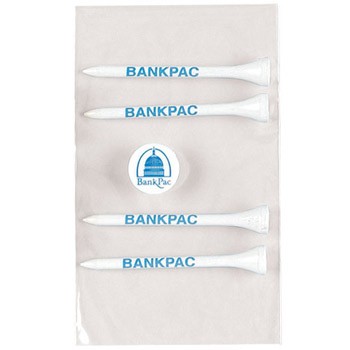 Pro Elite Poly Bag Pack w/ 4 Tiger Golf Tees & 1 Ball Marker 1