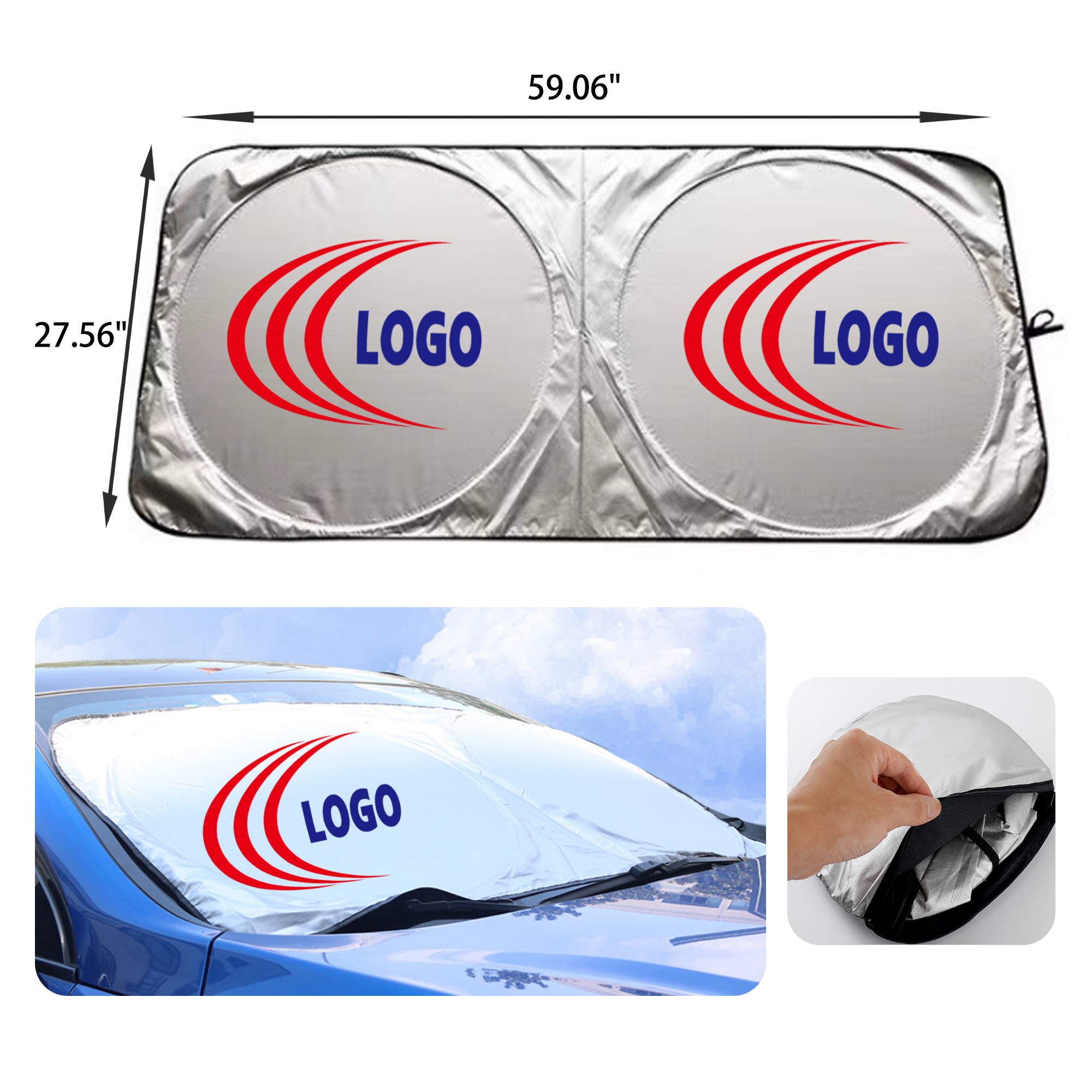 MOQ 30 PCS Convenient Foldable Car Sun Shade 1