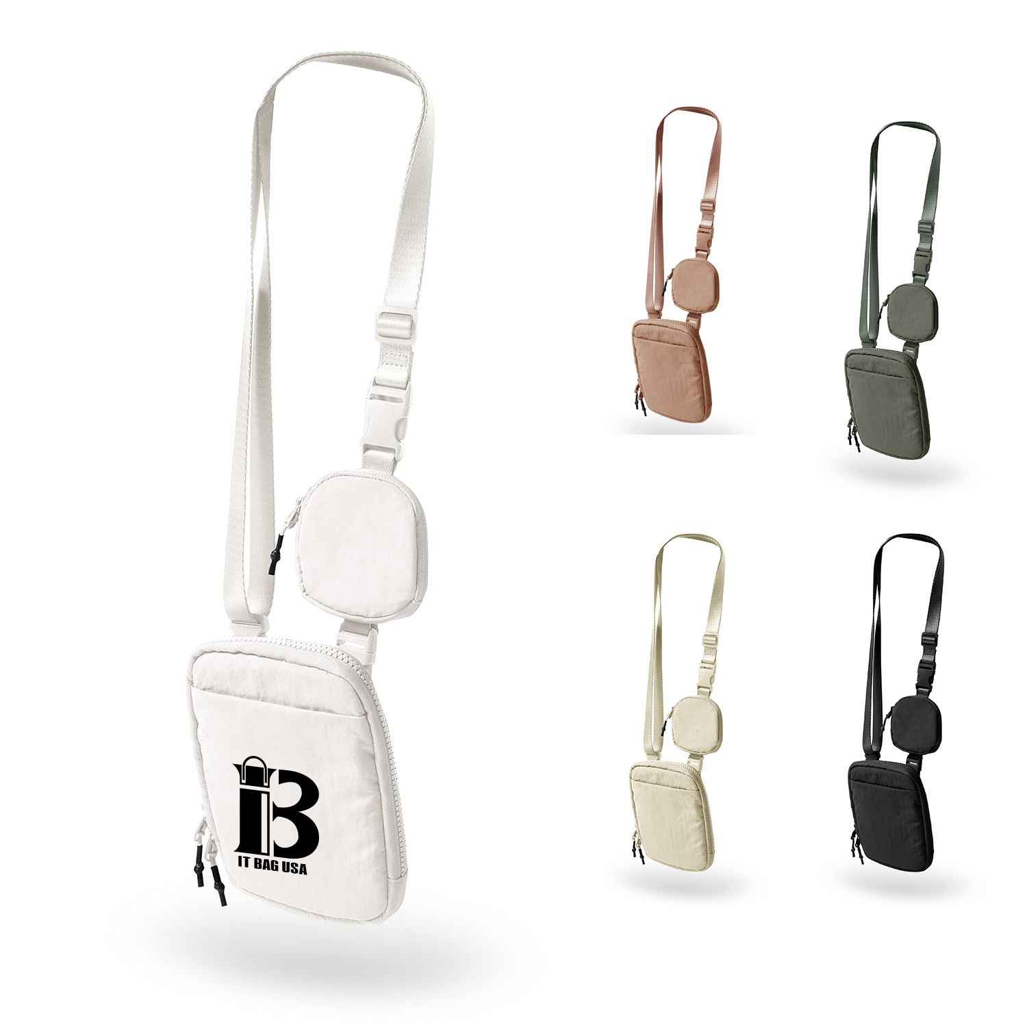 Unisex Crossbody Bag With Removable Small Pouch 3