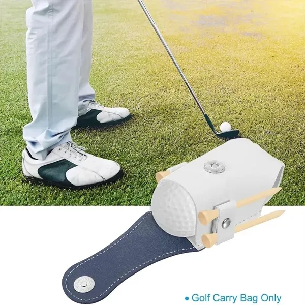 Portable Golf Ball Bag - PU Leather Carry Case 1