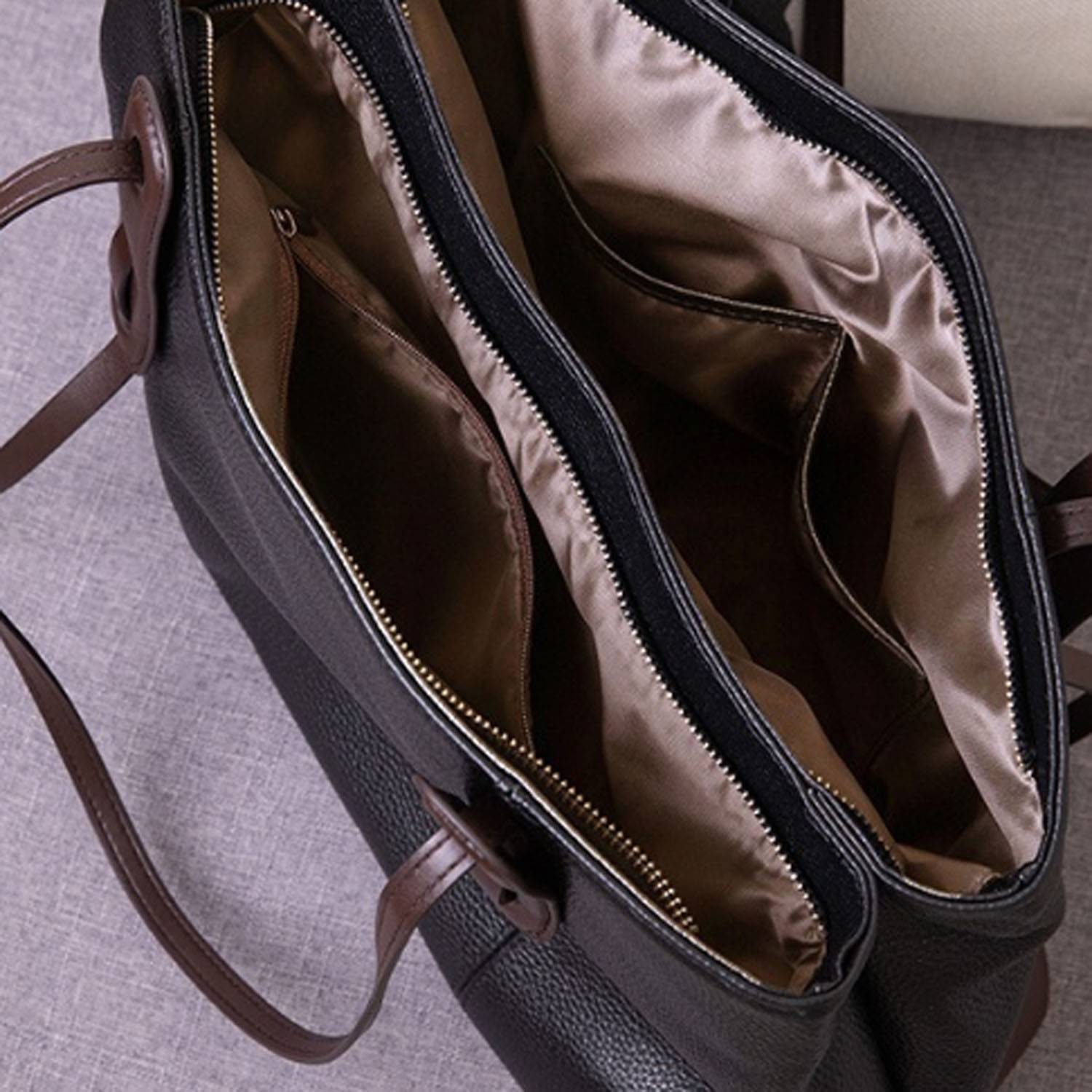 Geniune Leather Commuter Tote Bag, custom tote bag with logo imprint 4