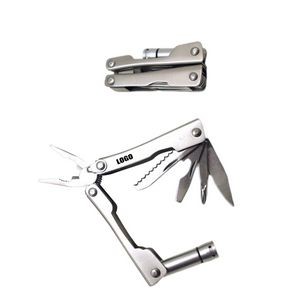 Compact Multi Tool Pliers Kit Stainless Steel With Flashlight Keychain 4