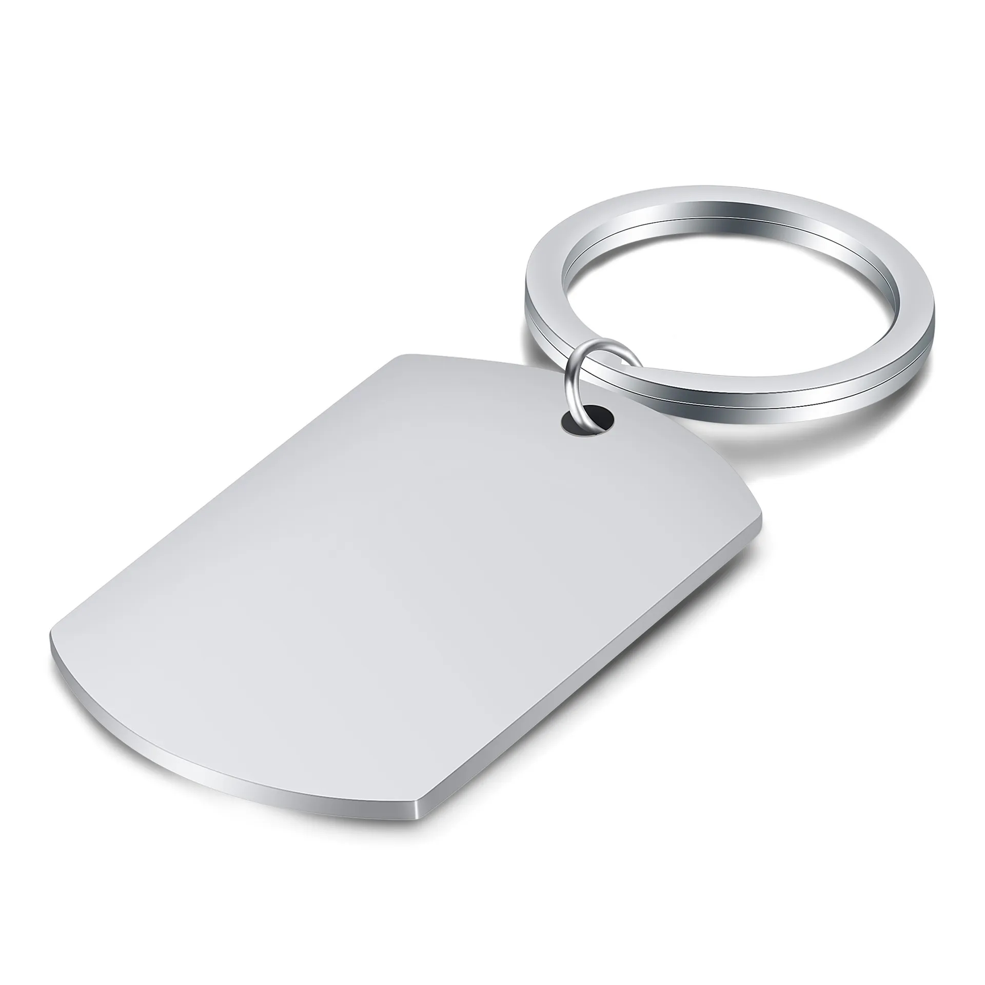 Metal Key Tag Round Brand Plate Keychain Stainless 4