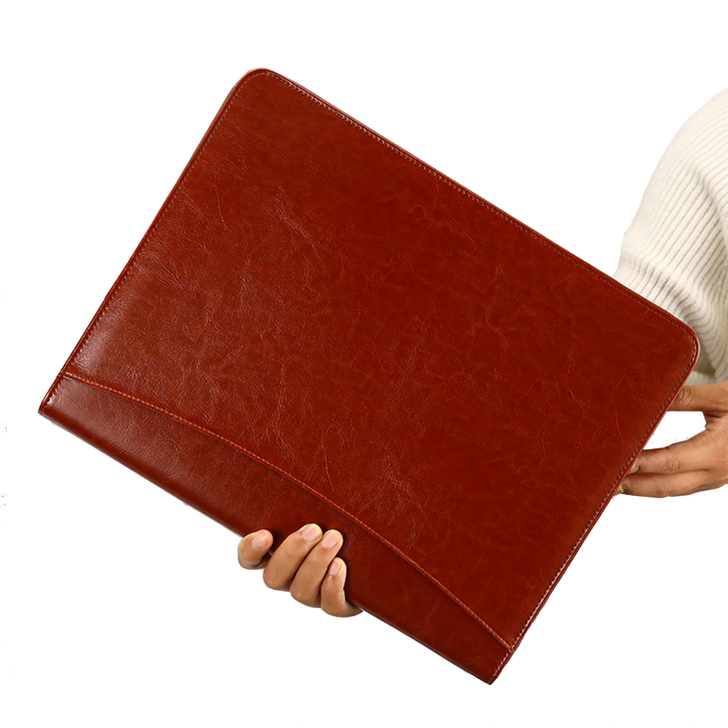 A4 Leather Zipper Business Padfolio Organizer 4