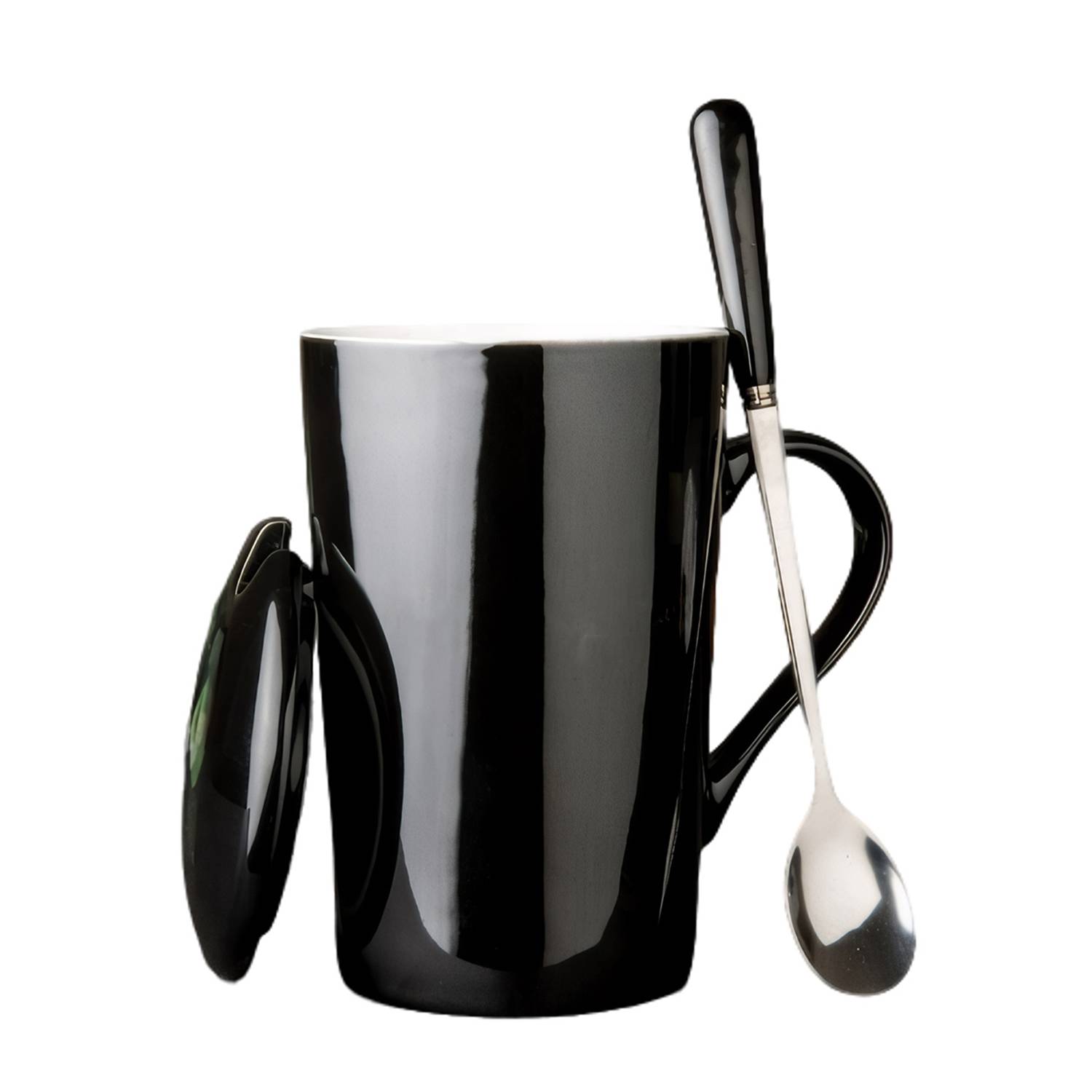 14oz Lead Free Ceramic Mug w/ Spoon 5