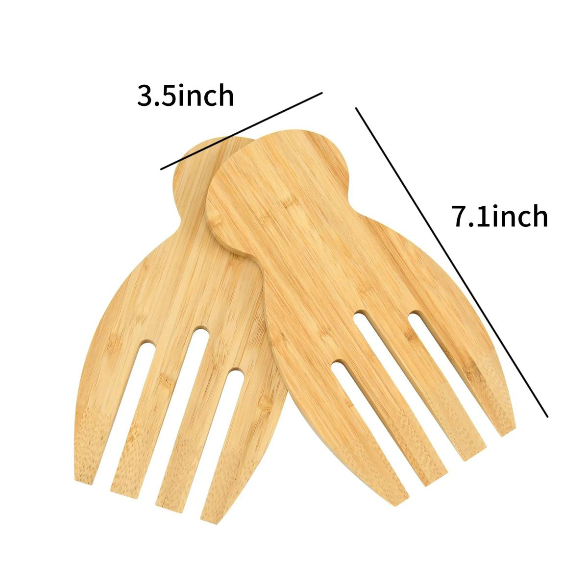Lightweight Bamboo Kitchen Salad Tongs 2