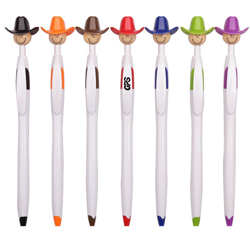 Novelty Cowboy Hat Smiley Ballpoint Pens