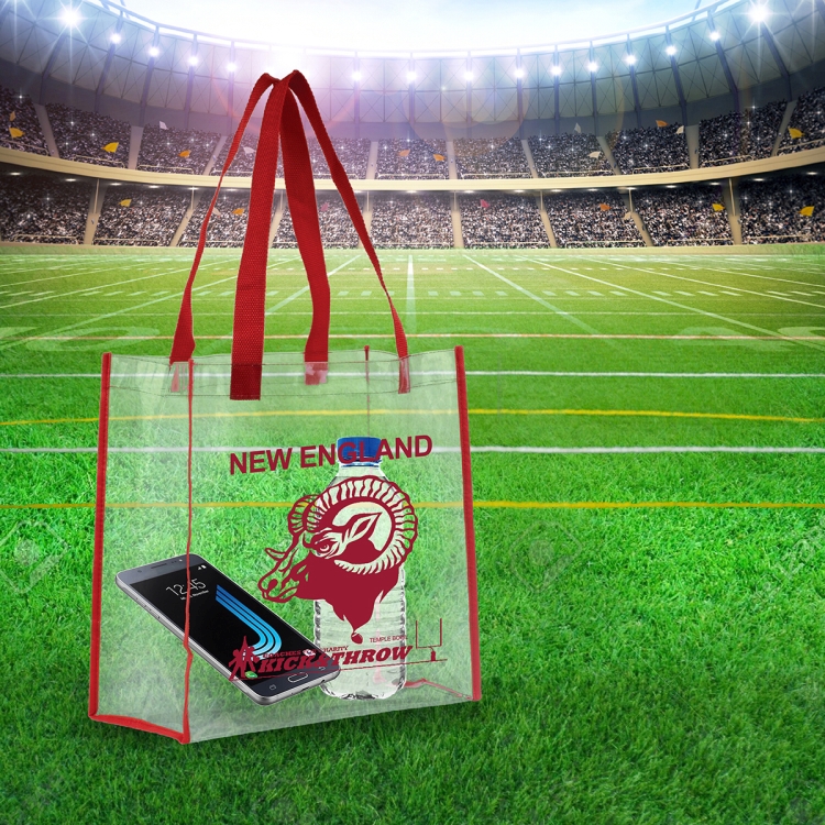 12" W x 12" H x 6" Gusset - "Matterhorn" Clear Vinyl Stadium Compliant Tote Bag 7