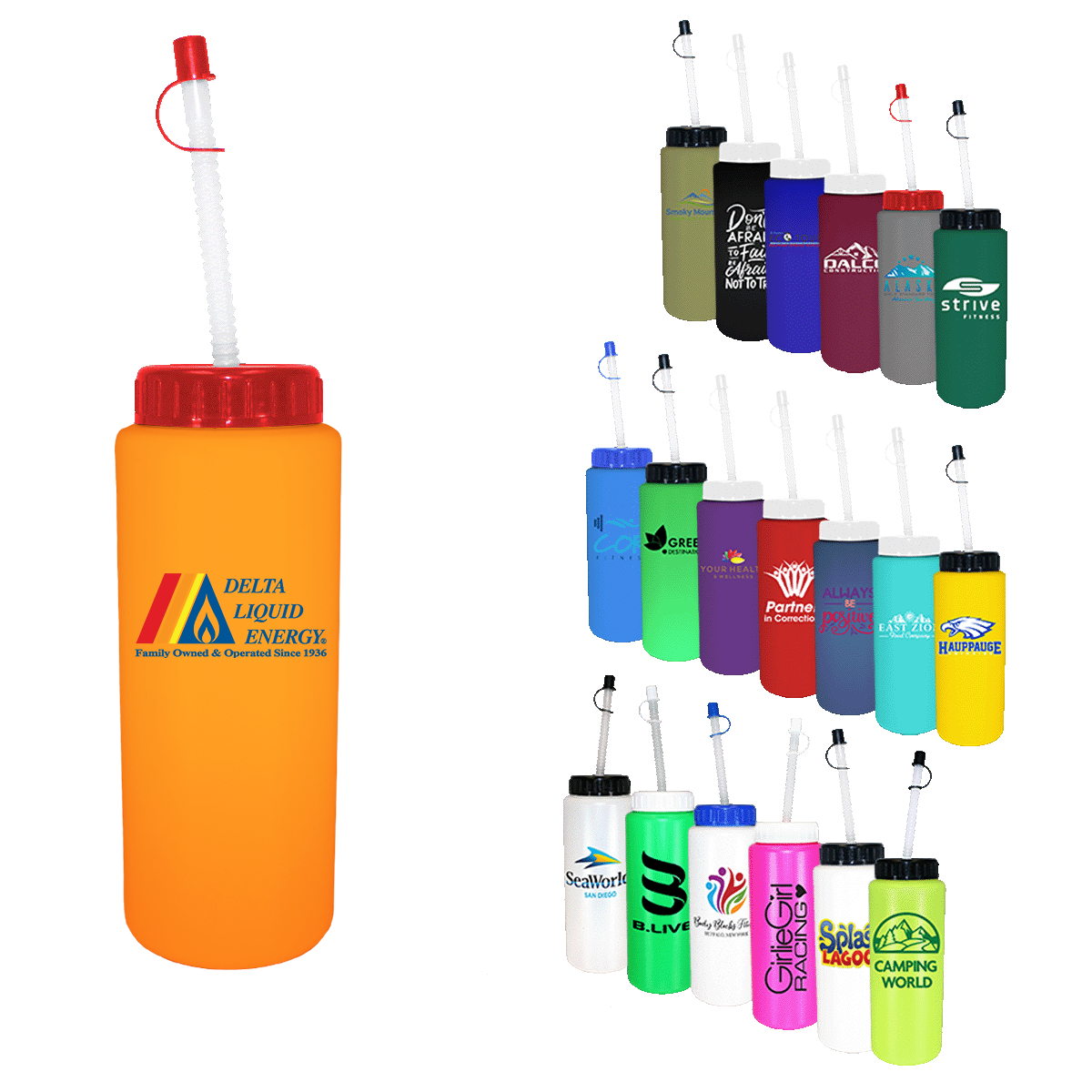 32 oz. Sports Bottle with Flexible Straw 10