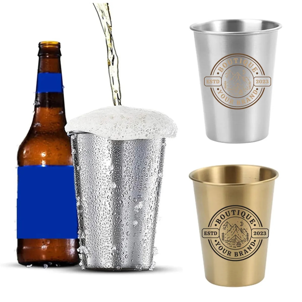 15oz Stainless Steel Beer Cup Kitchen Drinkware Coffee Mug 1