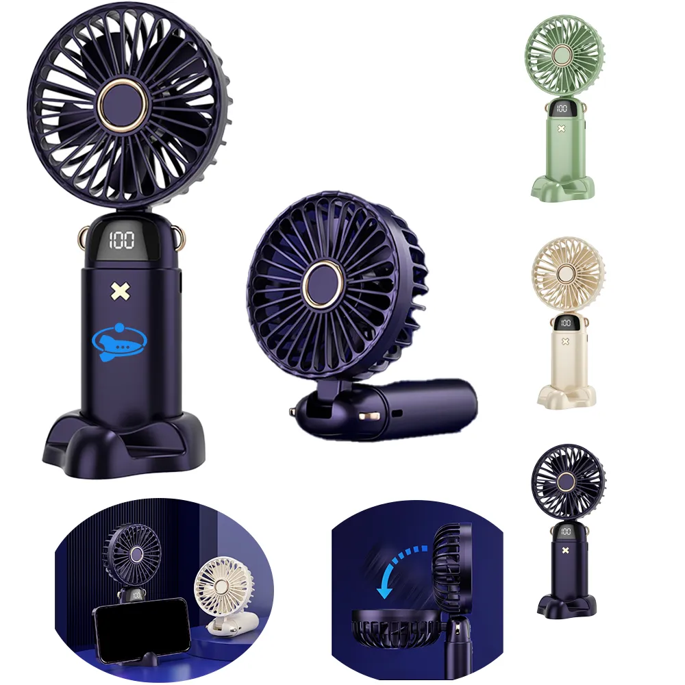 New Digital Display Folding Aromatherapy Small Electric Fan 2