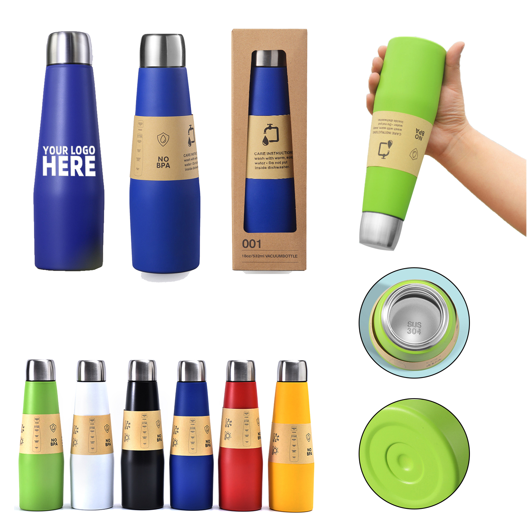 18 OZ 304 Stainless Steel Cola Bottle 2