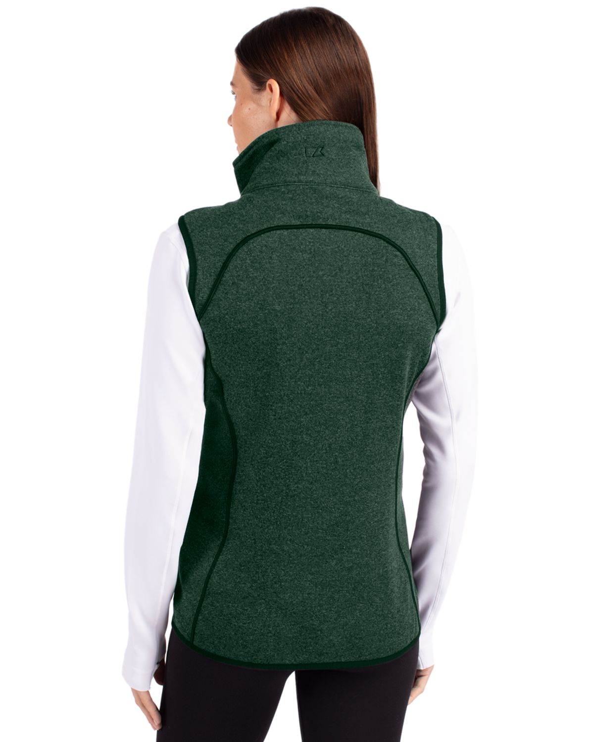 Cutter & Buck Mainsail Sweater-Knit Womens Full Zip Asymmetrical Vest 50