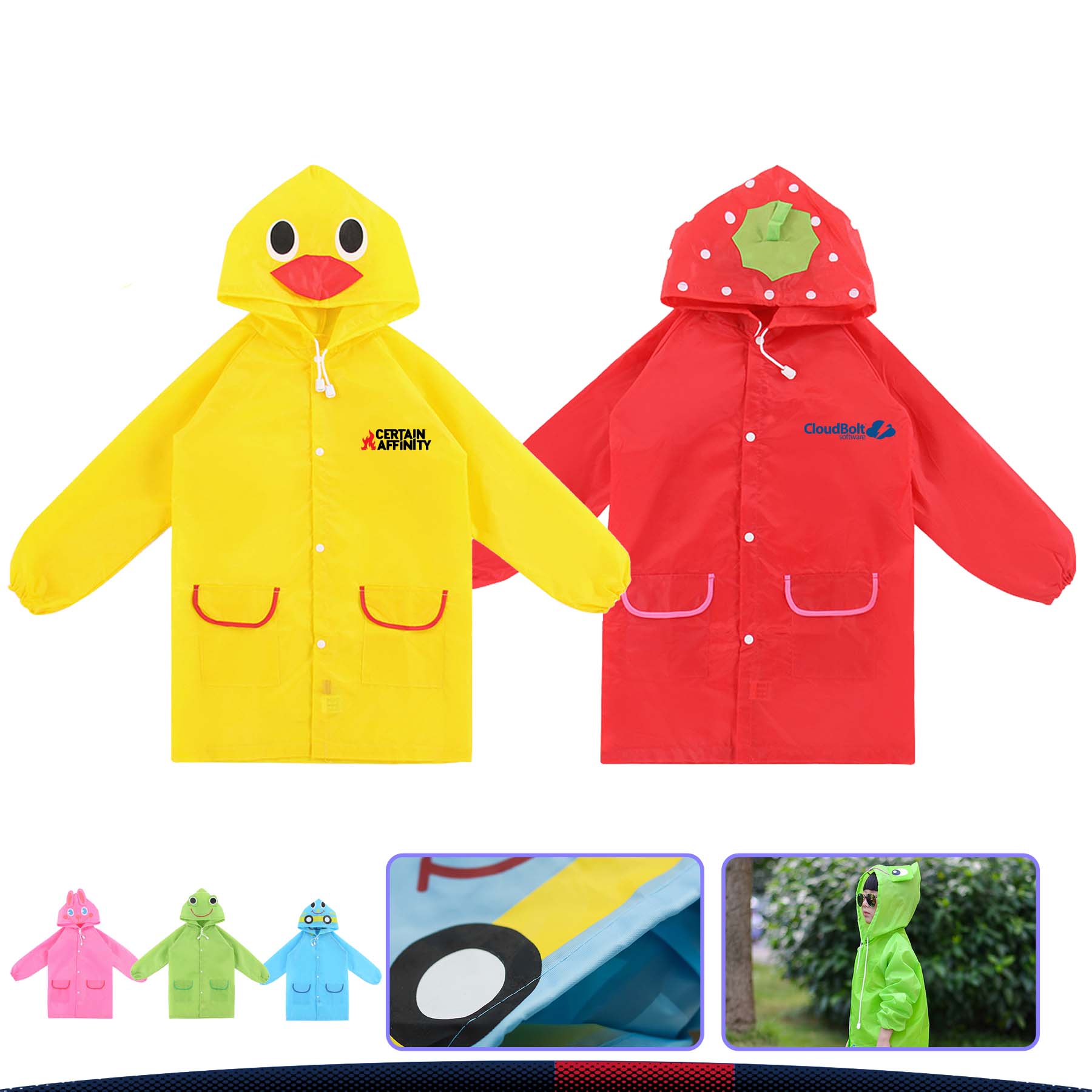Cartoon Kids Raincoats 6