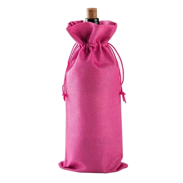 Wine Bottle Linen Drawstring Bag Eco-Friendly Wine Carrier 2
