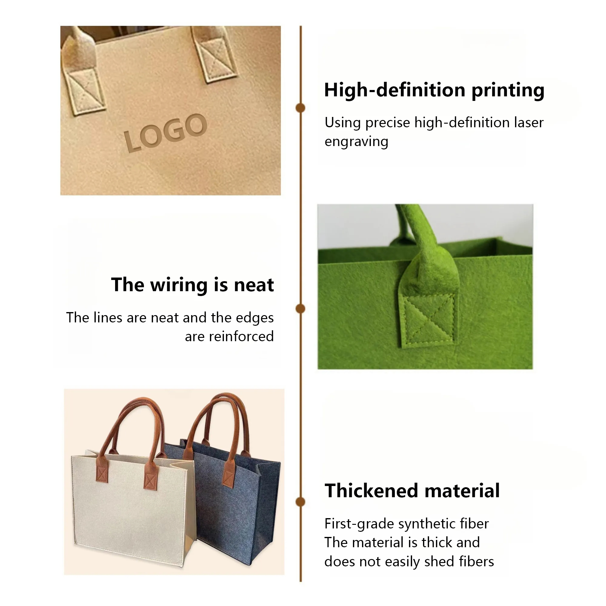 Large Capacity Felt Tote Bag 11