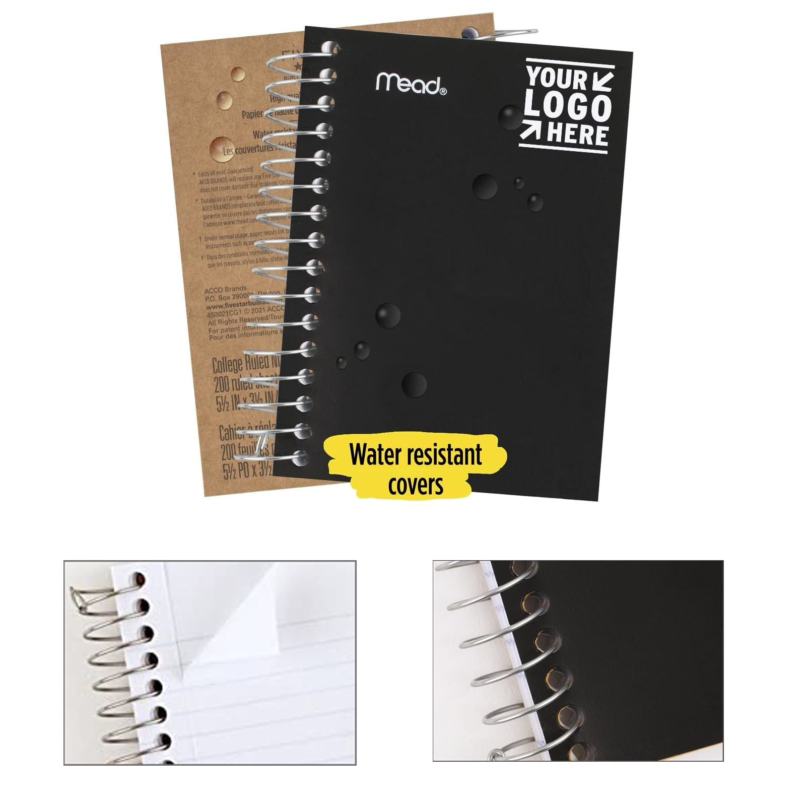 5 1/2" x 3 1/2" 100 Sheets College Ruled Paper Spiral Notebook 1