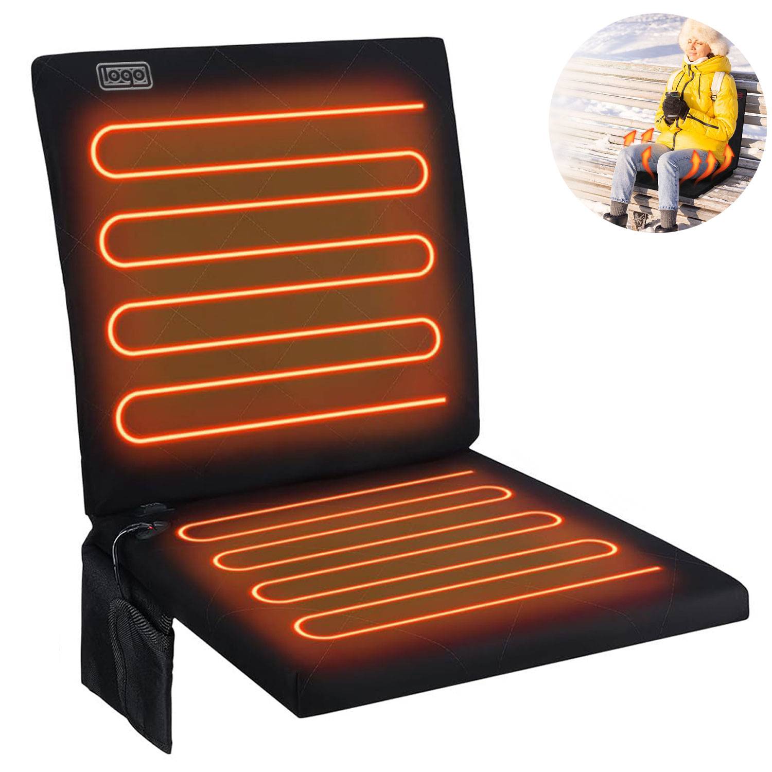 Rechargeable Waterproof Portable Heated Seat Cushion 2
