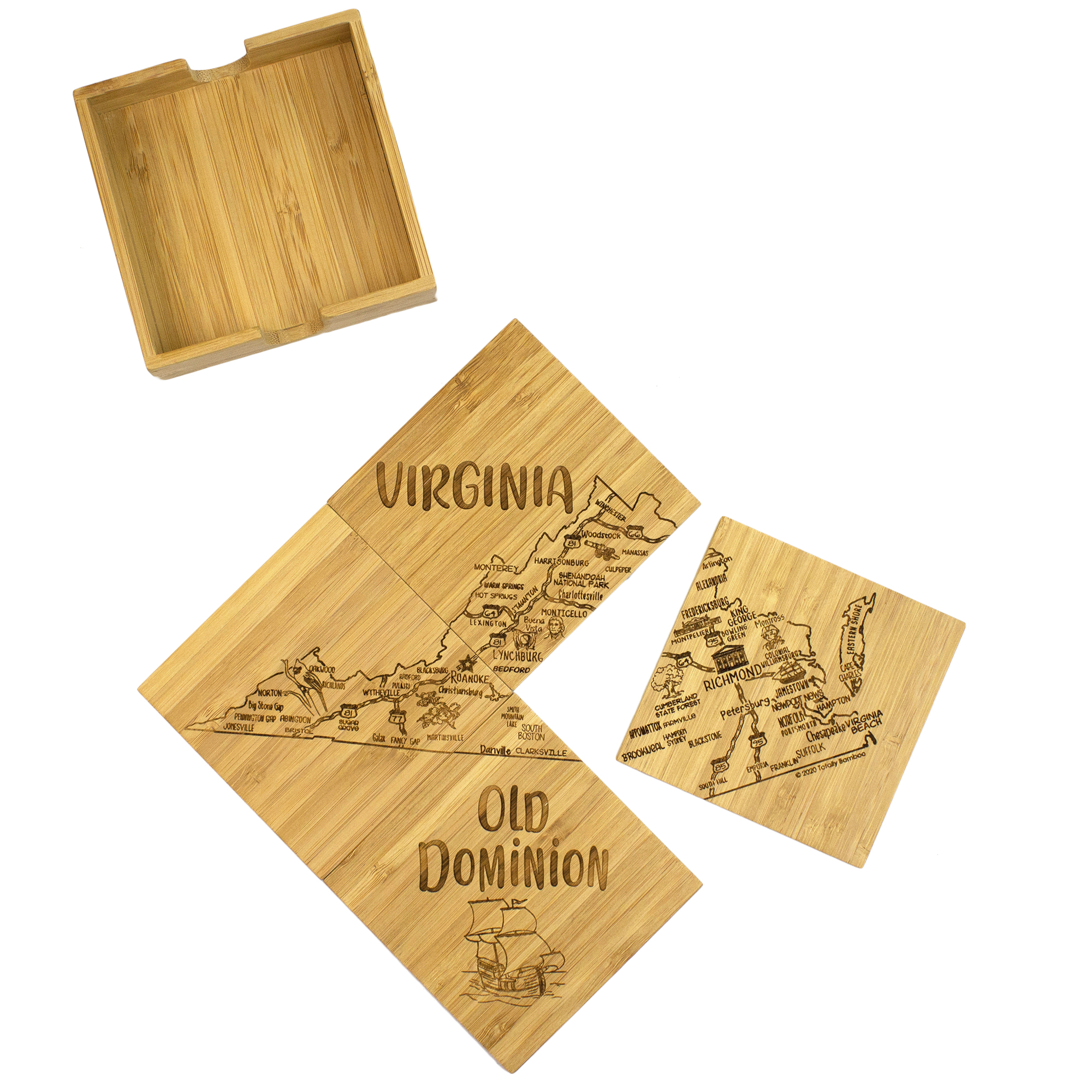 Virginia Puzzle Coaster Set 1