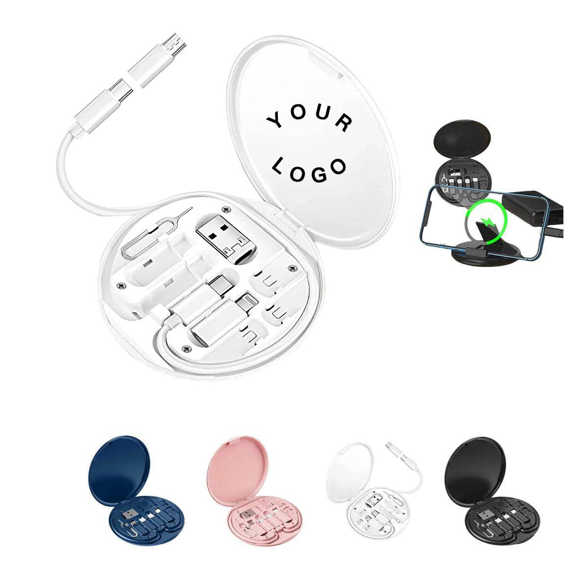 Fast Charging Cable Set with Device Stand 2