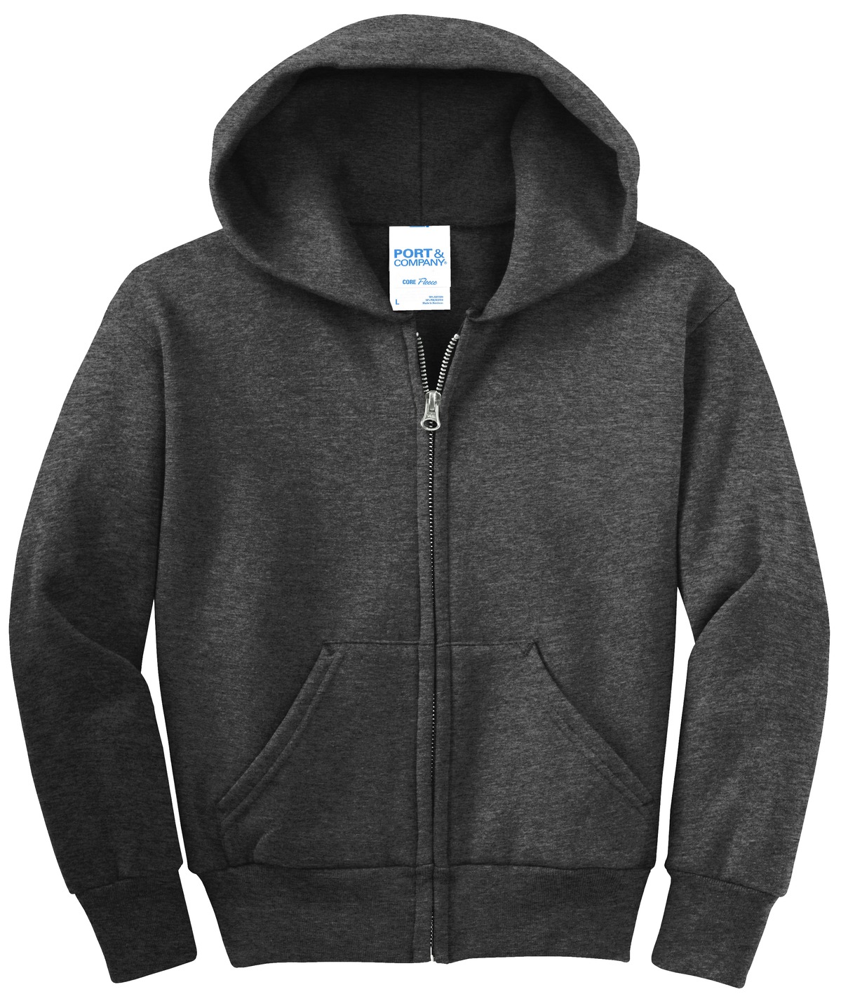 Port & Company® Youth Core Fleece Full-Zip Hooded Sweatshirt 100