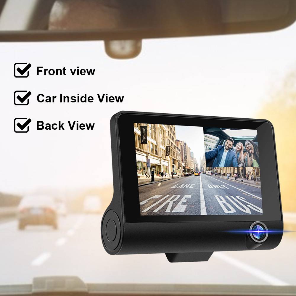 4-Inch 3 Lens 1080p HD Dash Cam Recorder 12