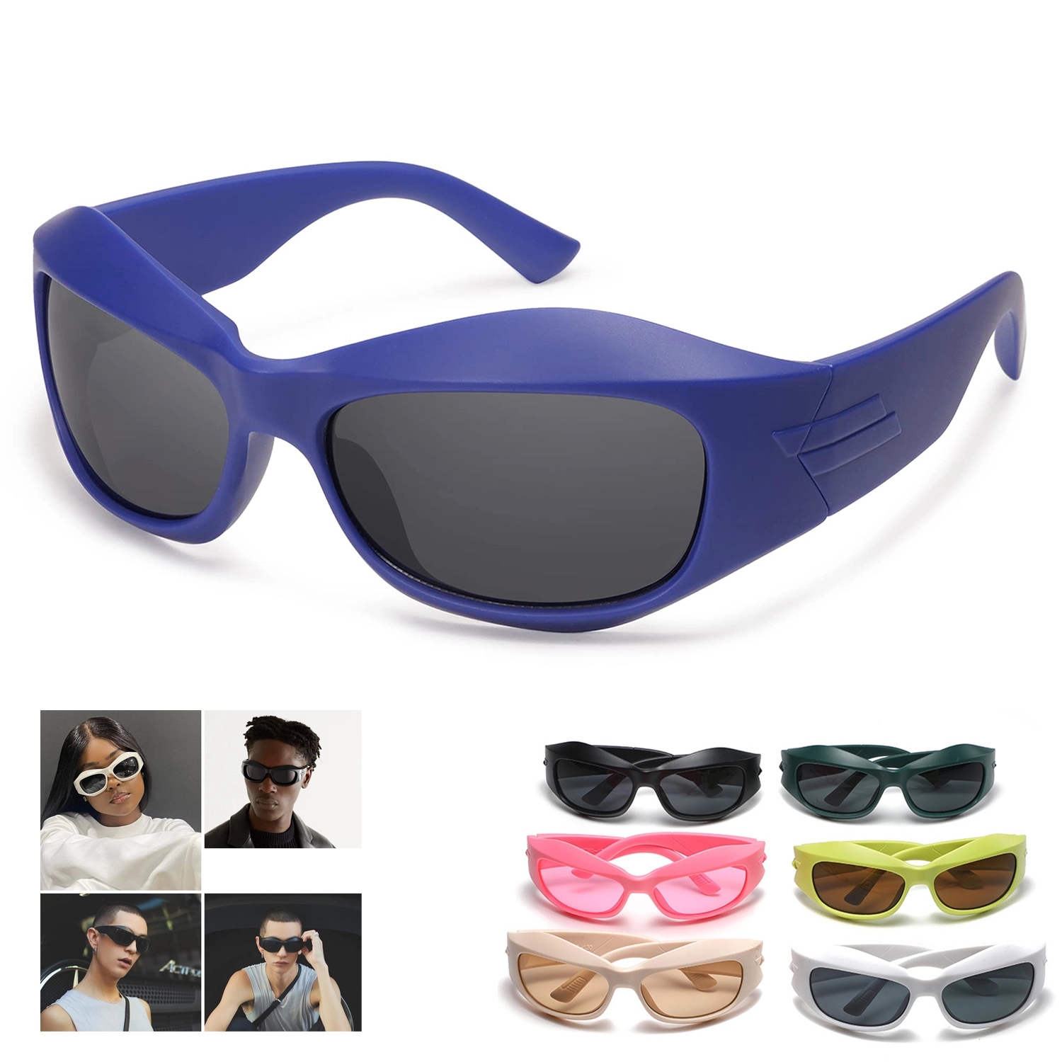 Fashion Y2K Oversized Futuristic Oval Sunglasses 3