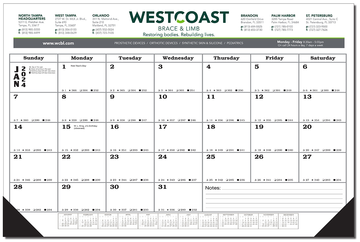 Full Color 12 Sheet Desk Pad Calendar 3