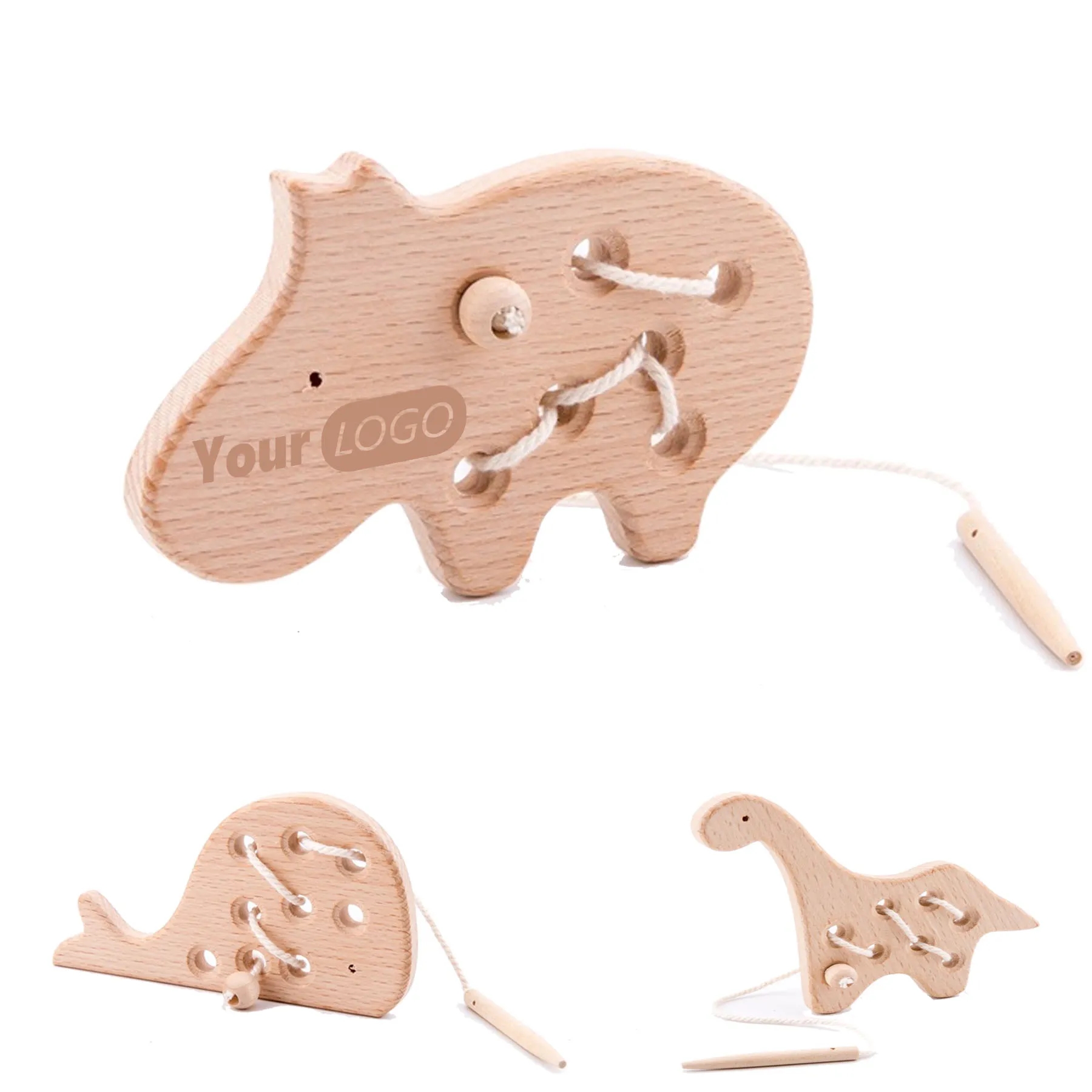 Beech Wood Threading Animal Toy 5