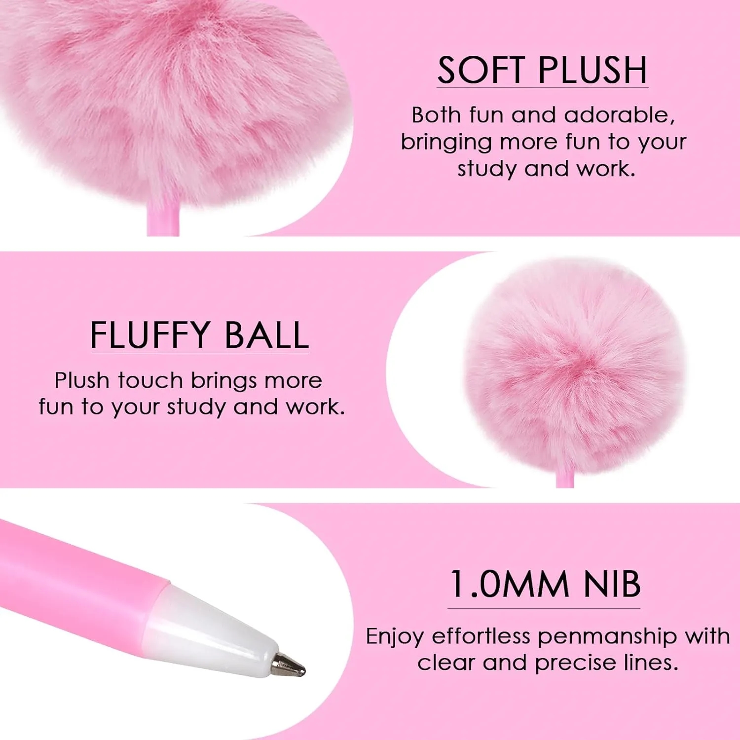 Cute Fluffy Pompom Metal Ballpoint Pen 5