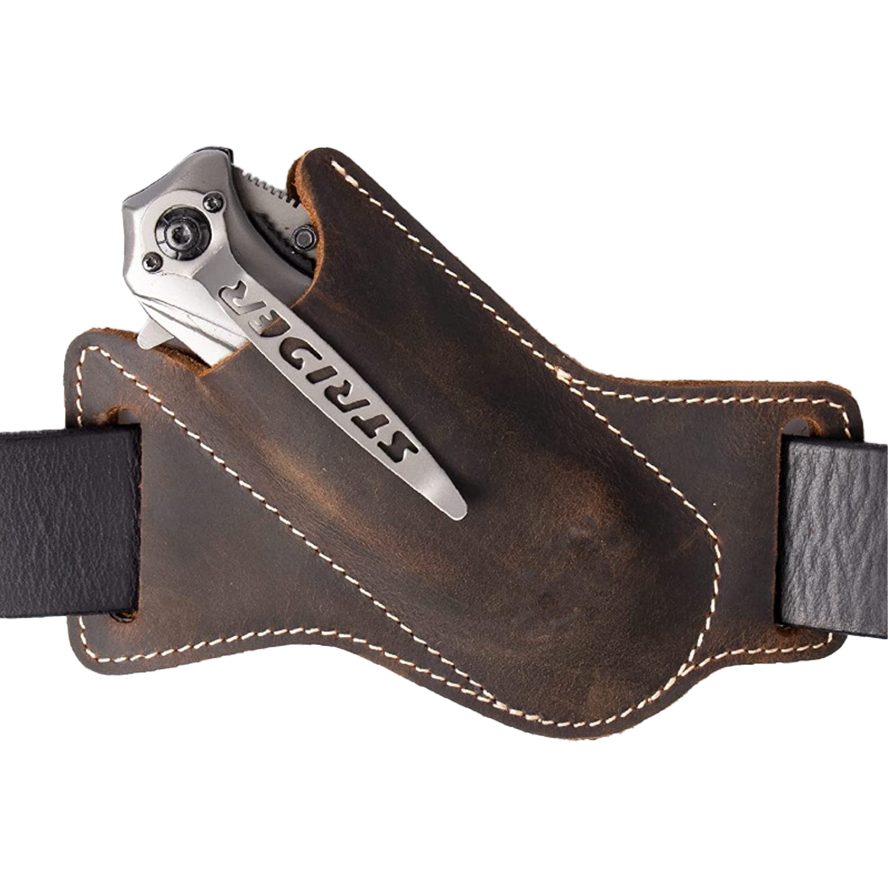 Waist Hanging Leather Folding Knife Jacket 5