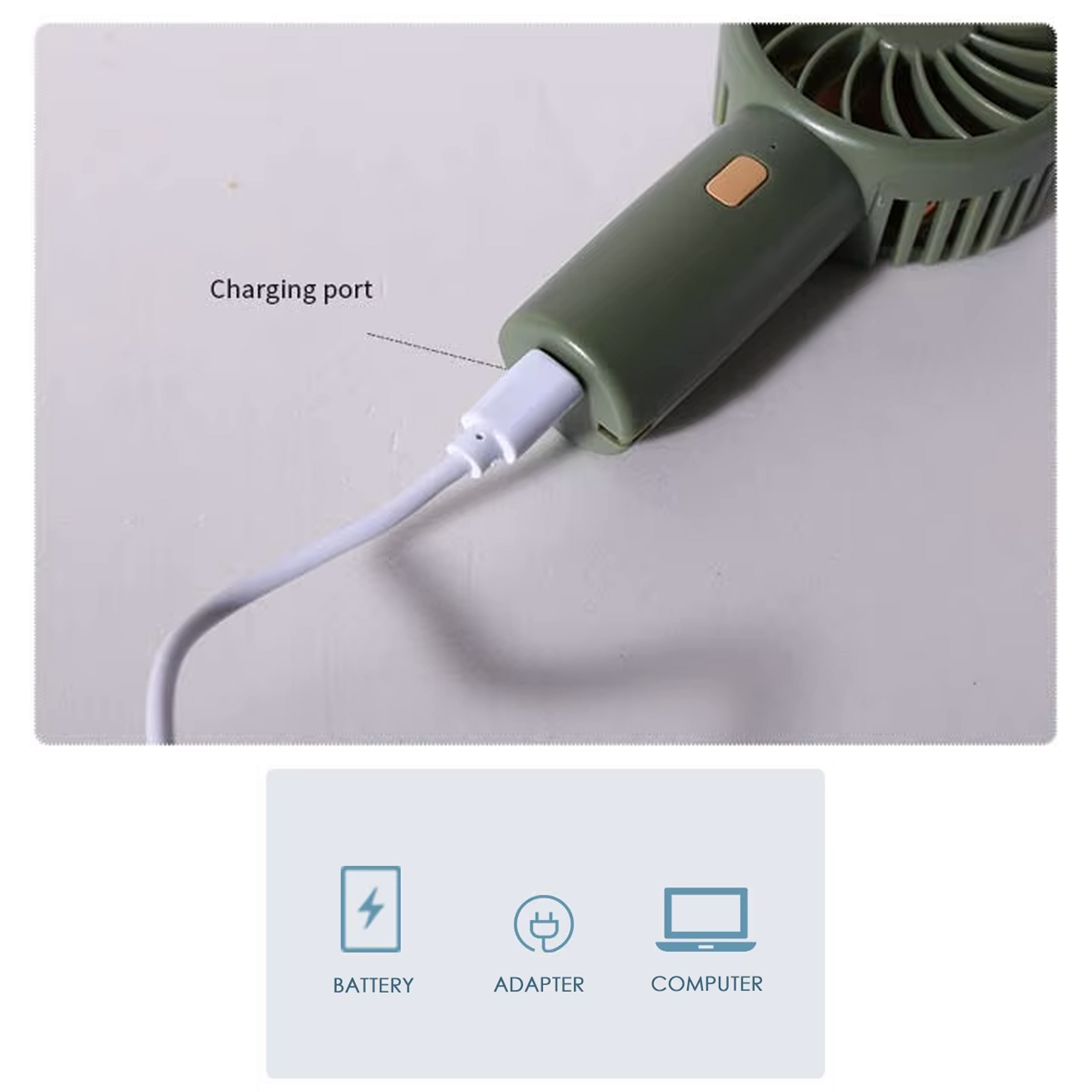 USB Mini Handheld Fan – Rechargeable 3