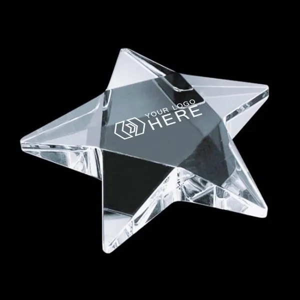 Crystal Pentagon Star Paperweight 2