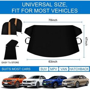 Car Windshield For Ice And Snow With Side Mirror Cover 4