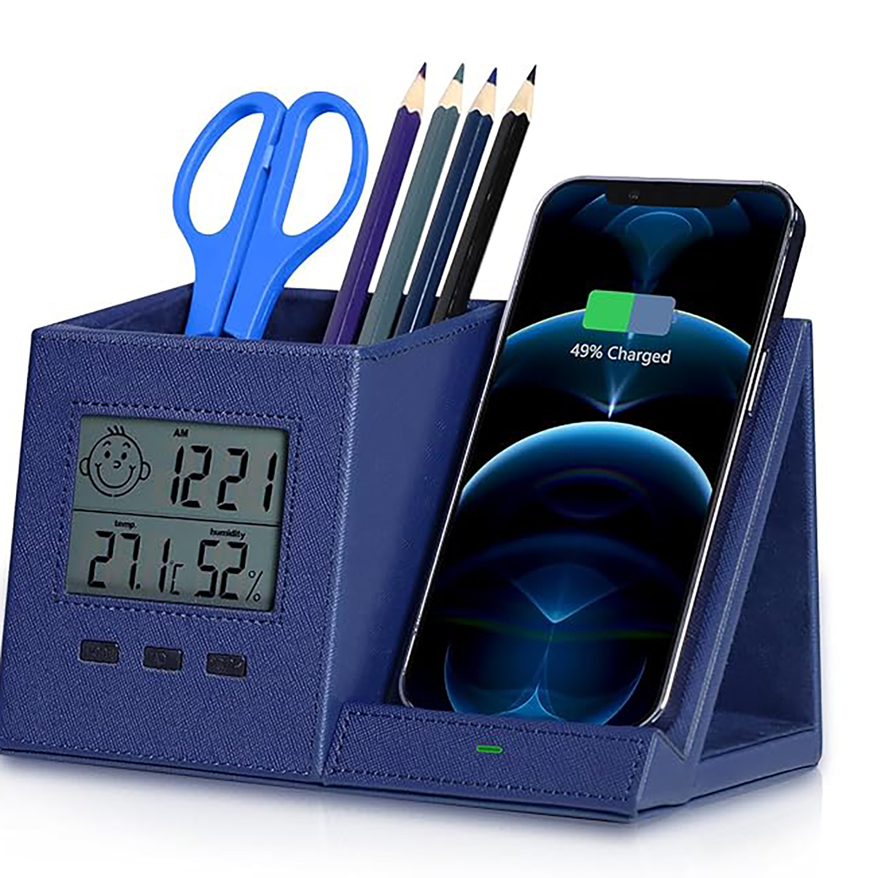 Desk Organizer with Wireless Charger and Clock 4