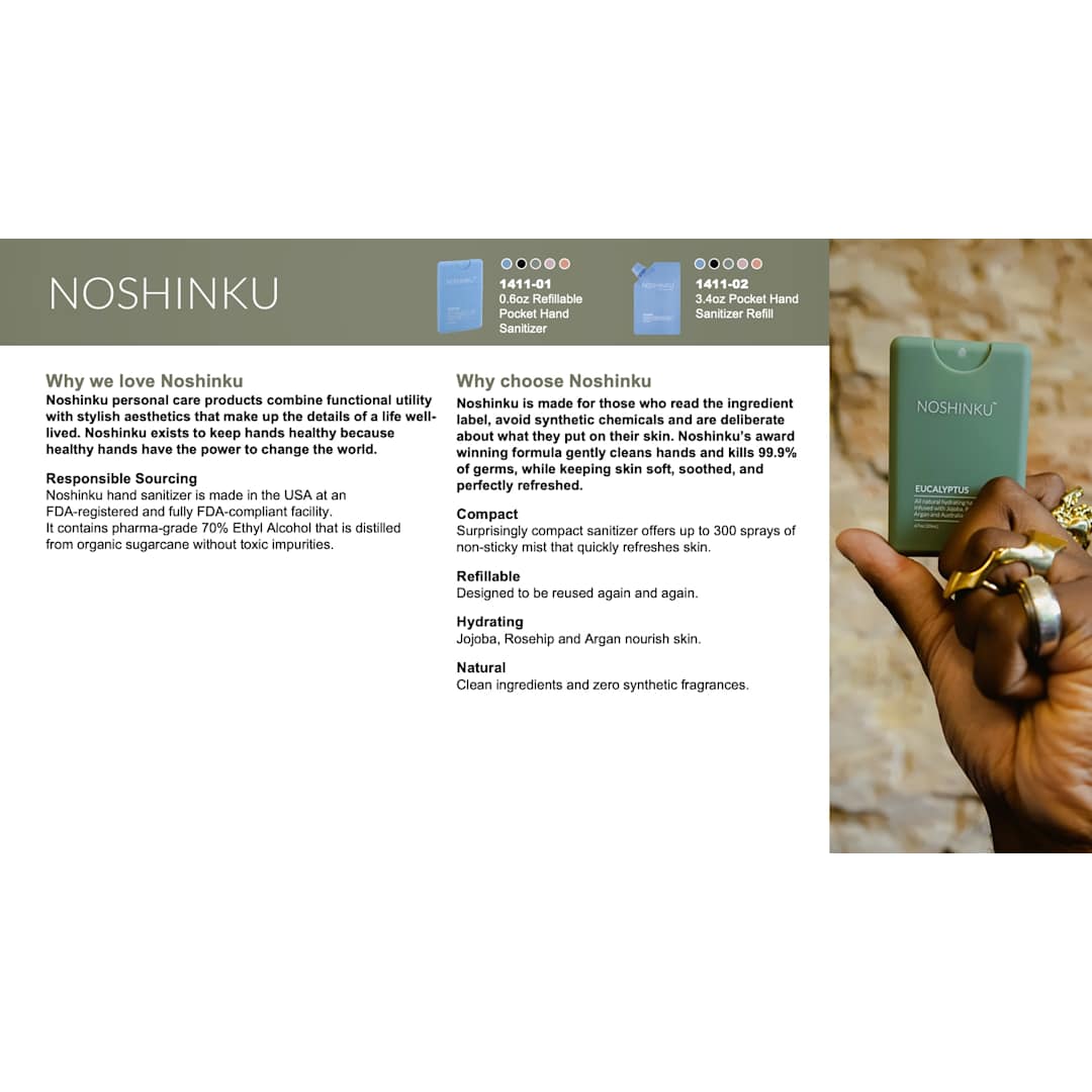 0.67oz Noshinku Refillable Pocket Hand Sanitizer 124