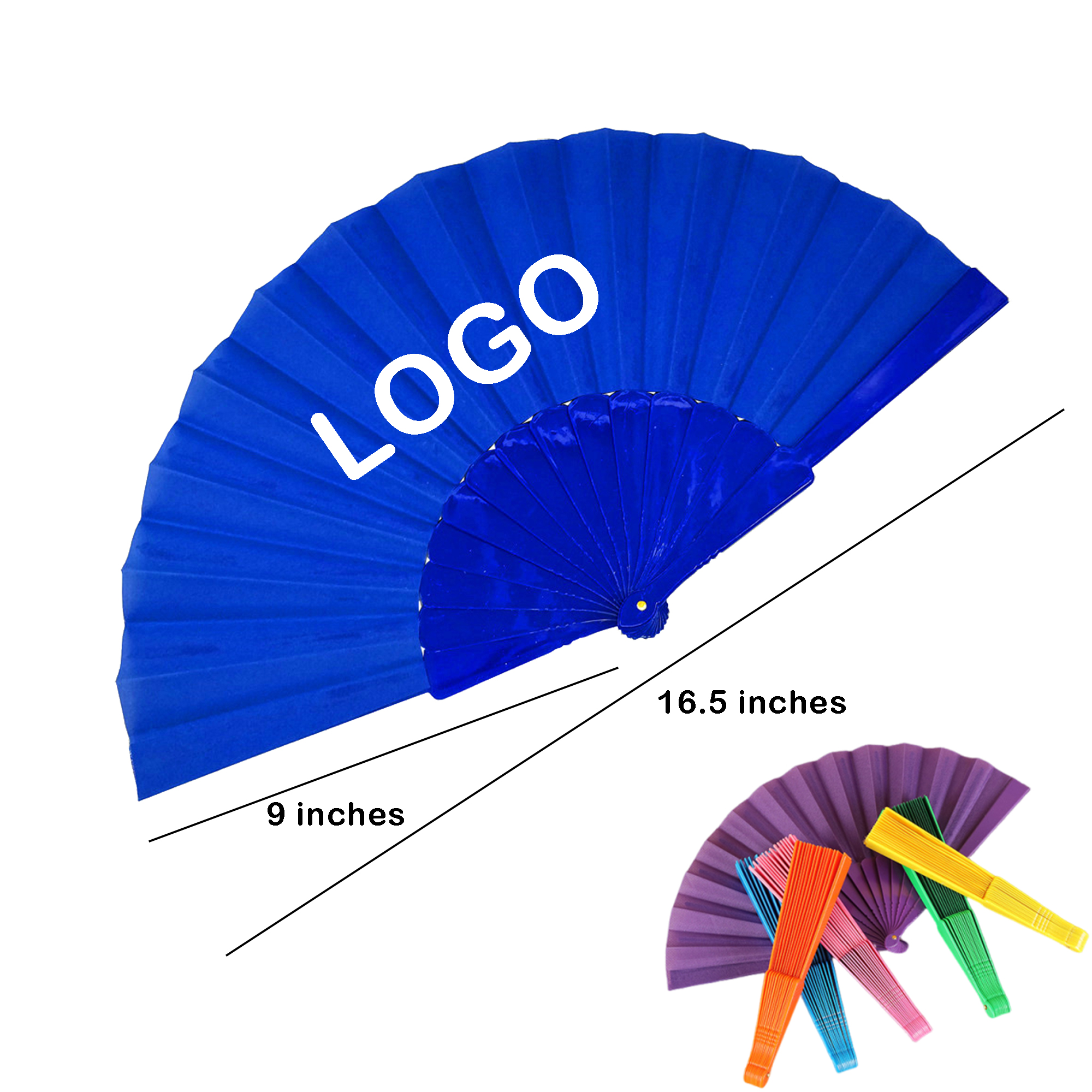 Customizable Logo Oxford Fabric 14-Rib Hand Fan 1