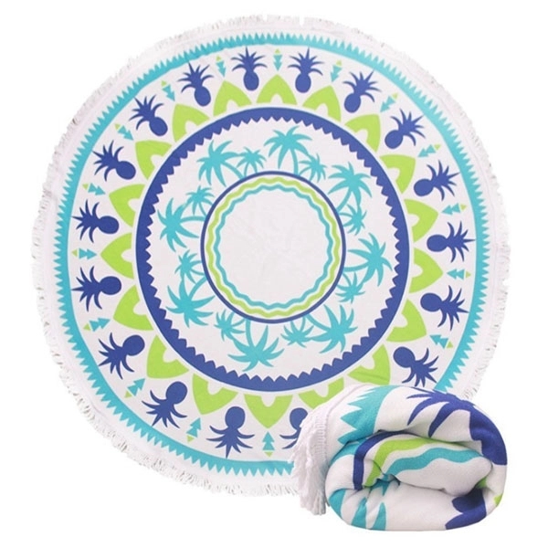Large Microfiber Printed Round Beach Towels 5