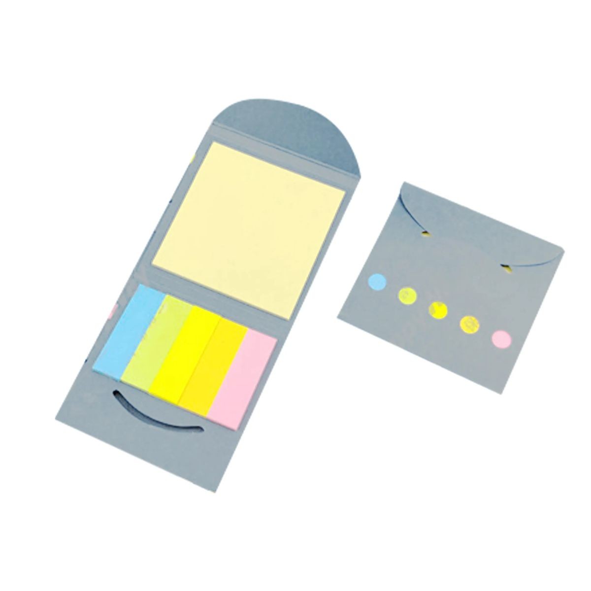Multi-Color Sticky Note Tabs 3.15 inches with Half-Adhesive Back, Customizable 5