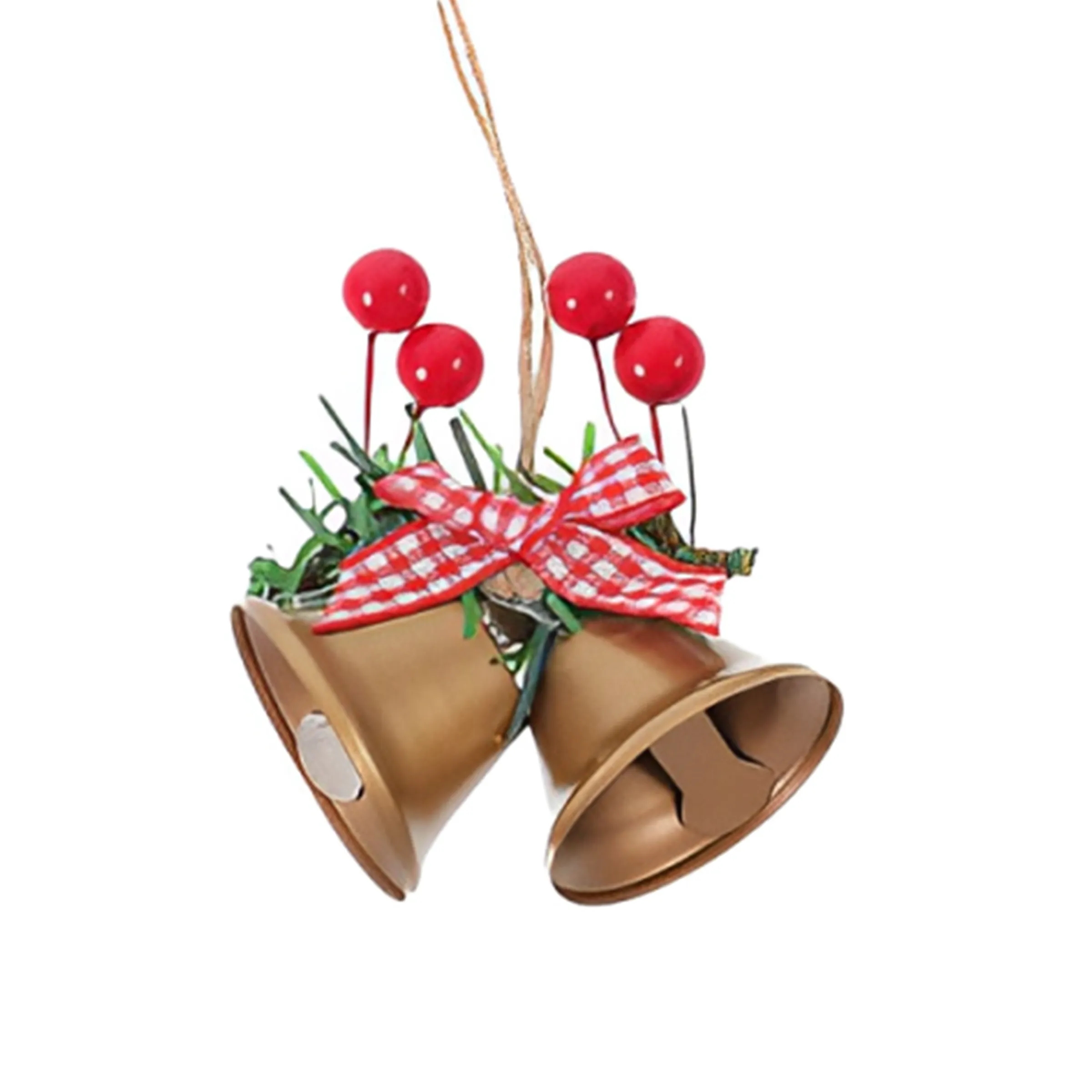 Iron Christmas Day Decoration With Double Horn Bells 5