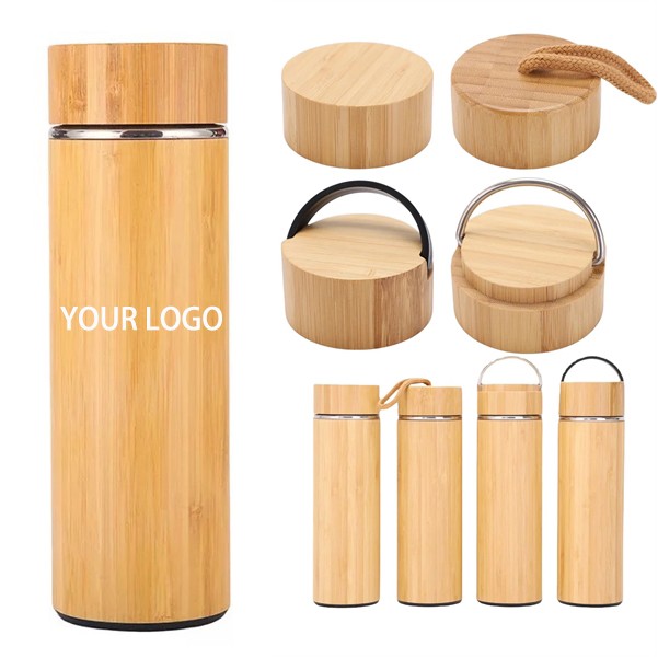 15/17oz Bamboo Craft Stainless Steel Thermos Cup Double Wall 1