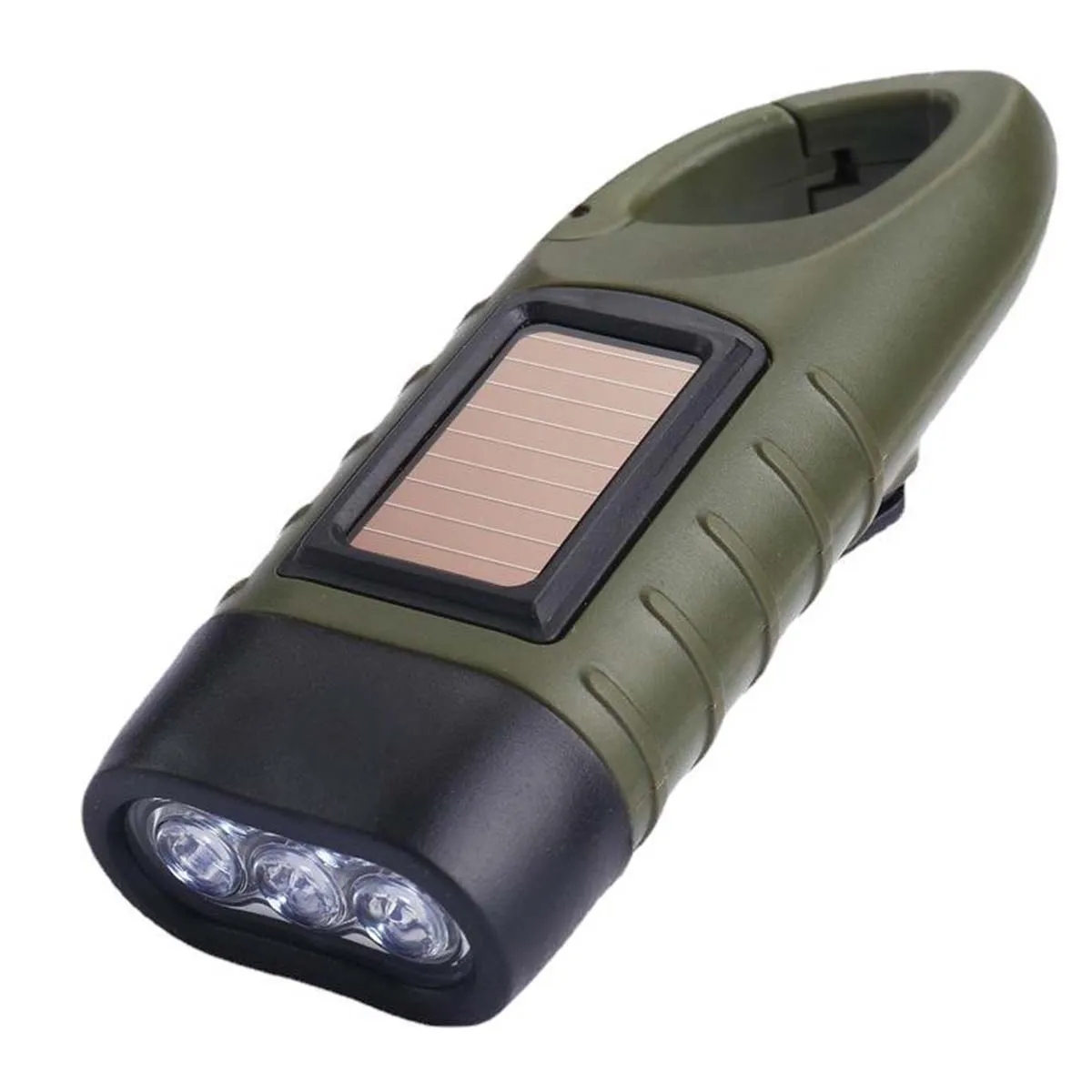 Portable LED Multifunction Solar Hand Crank Flashlight 6