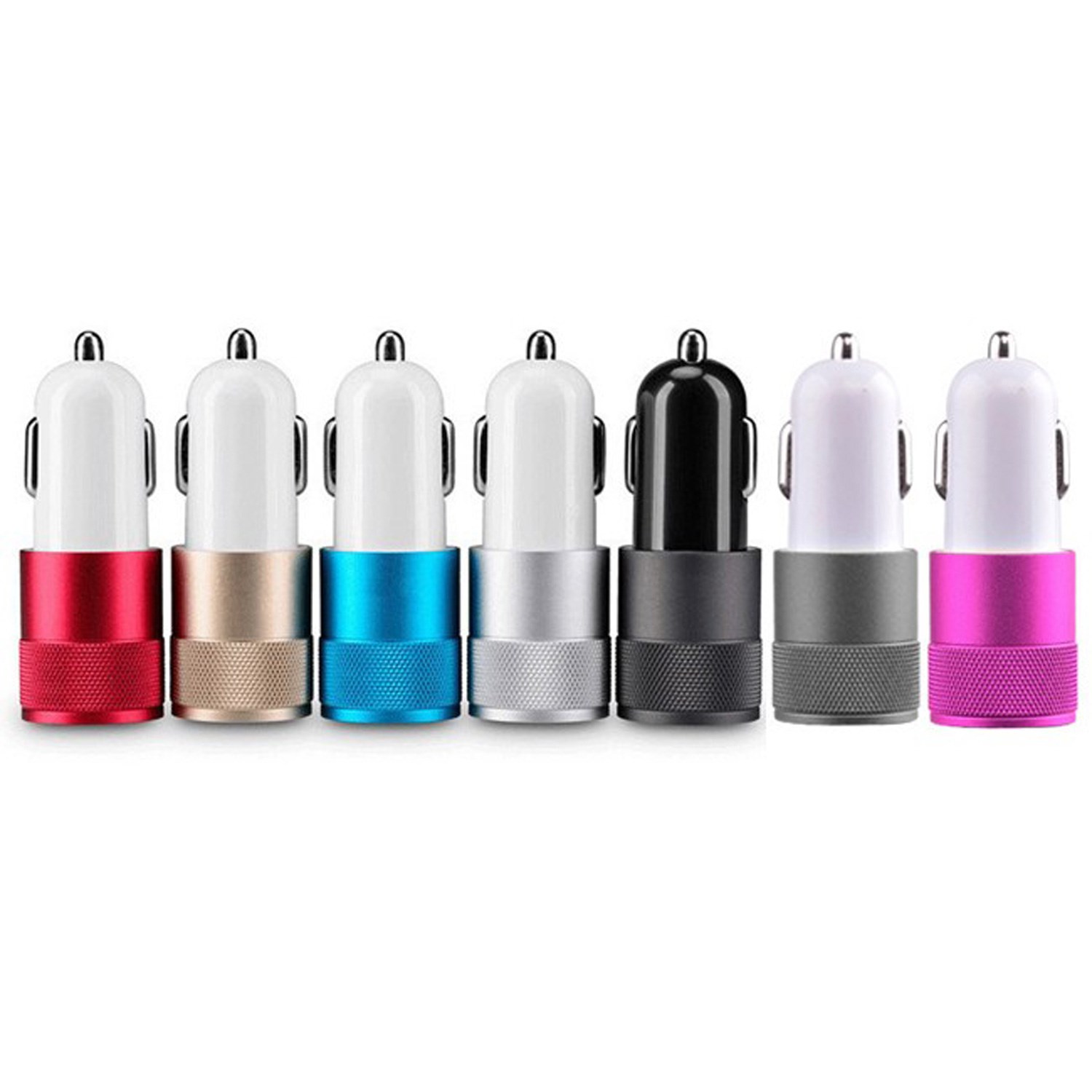Dual Port 2.1 Amp Car Charger with Aluminum Collar 5