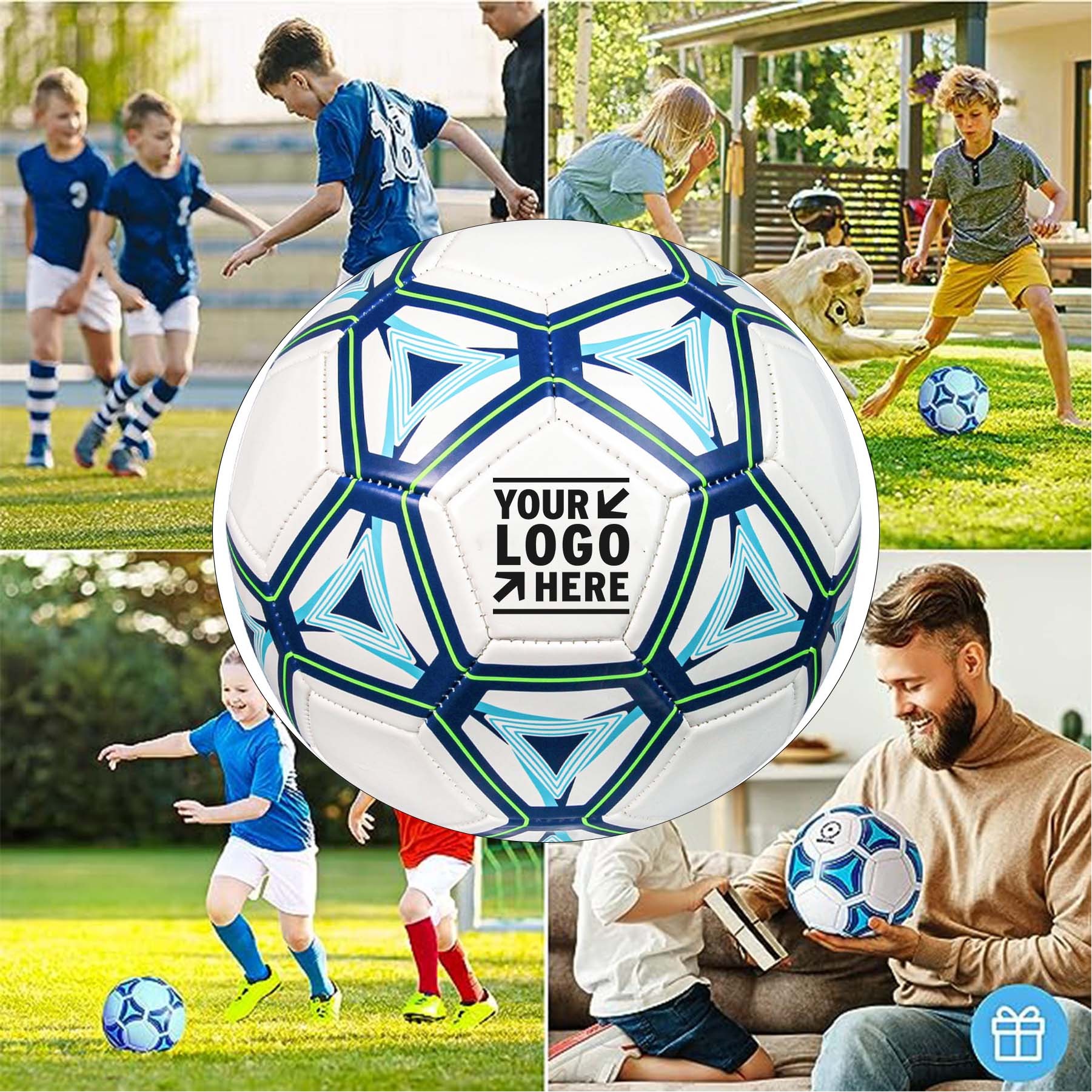 Kids Outdoor Color Change Soccer Stuff with Carry Net Needles Air Pump 2