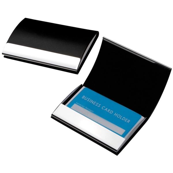 Leatherette Business Card Case with Stainless Steel Trims 1