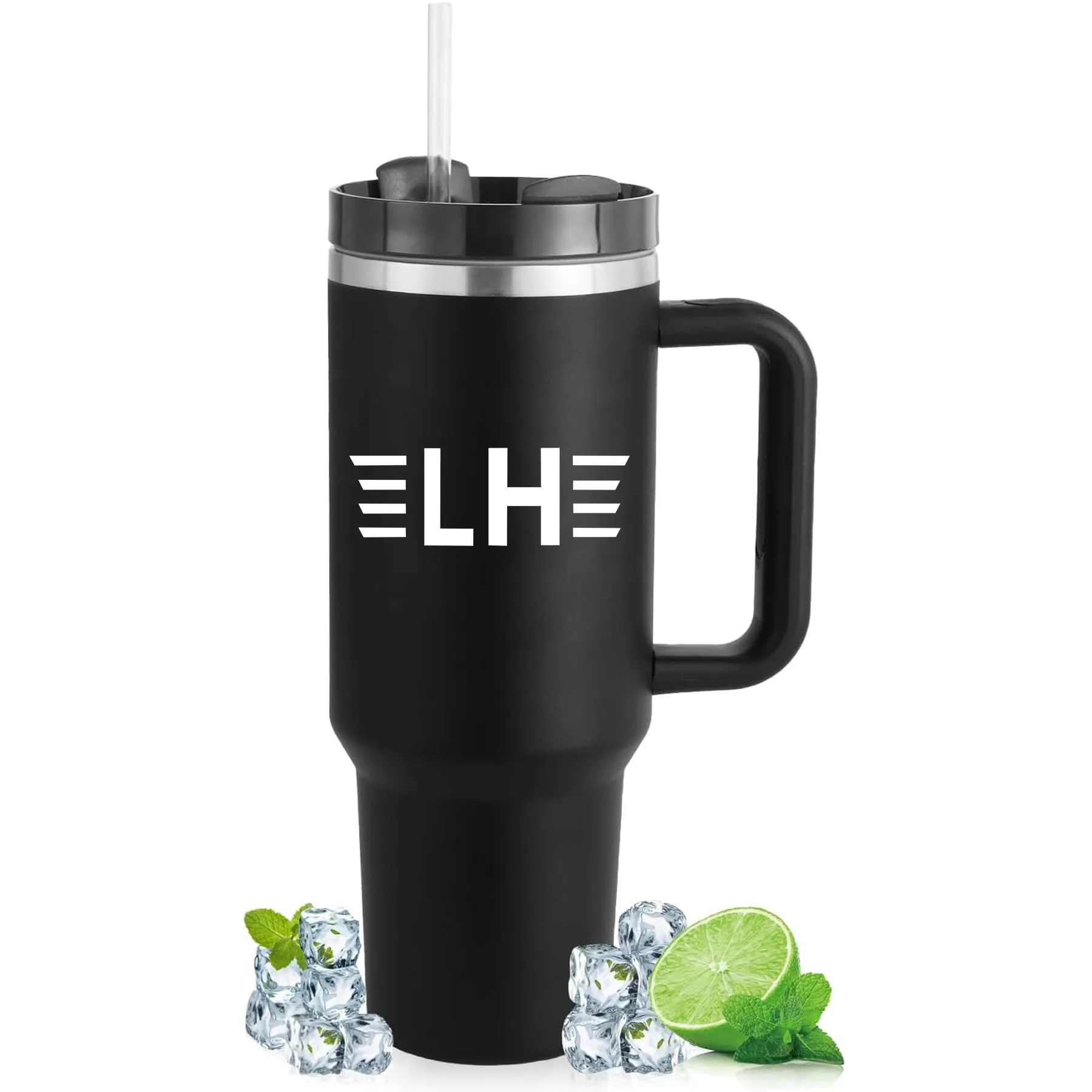 40 Oz Vacuum Tumbler w/ Handle & Straw 10