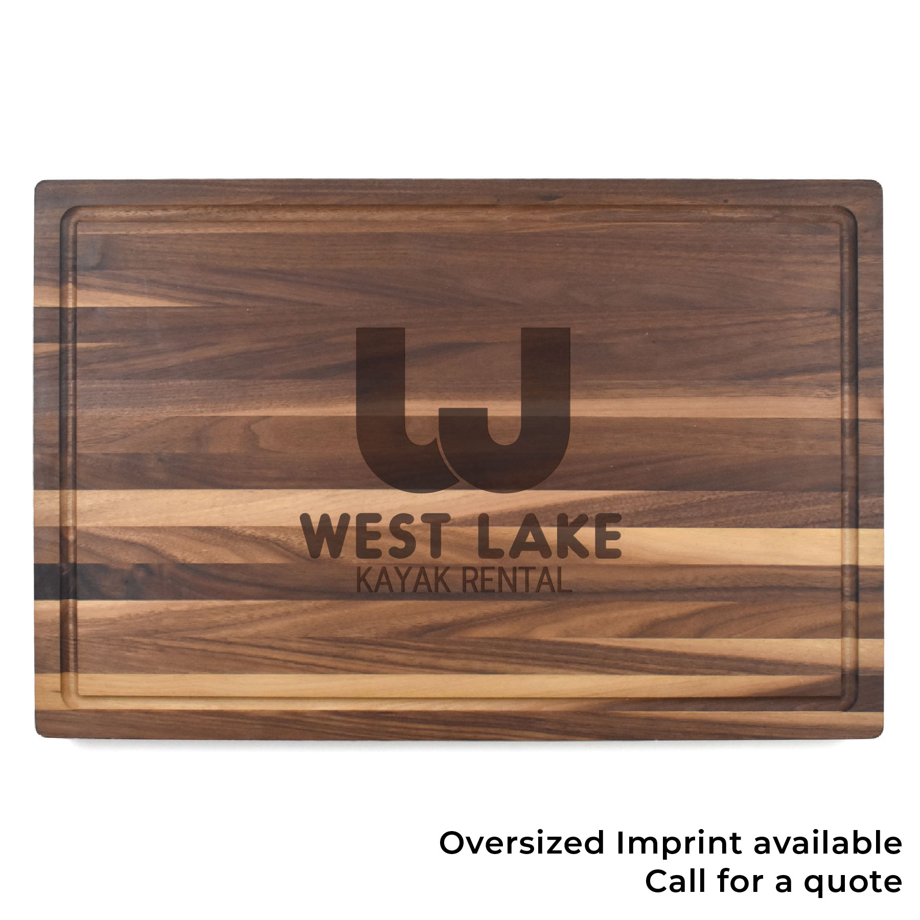 12" x 18" x 1 1/4" Walnut Butcher Block with Juice Groove 6
