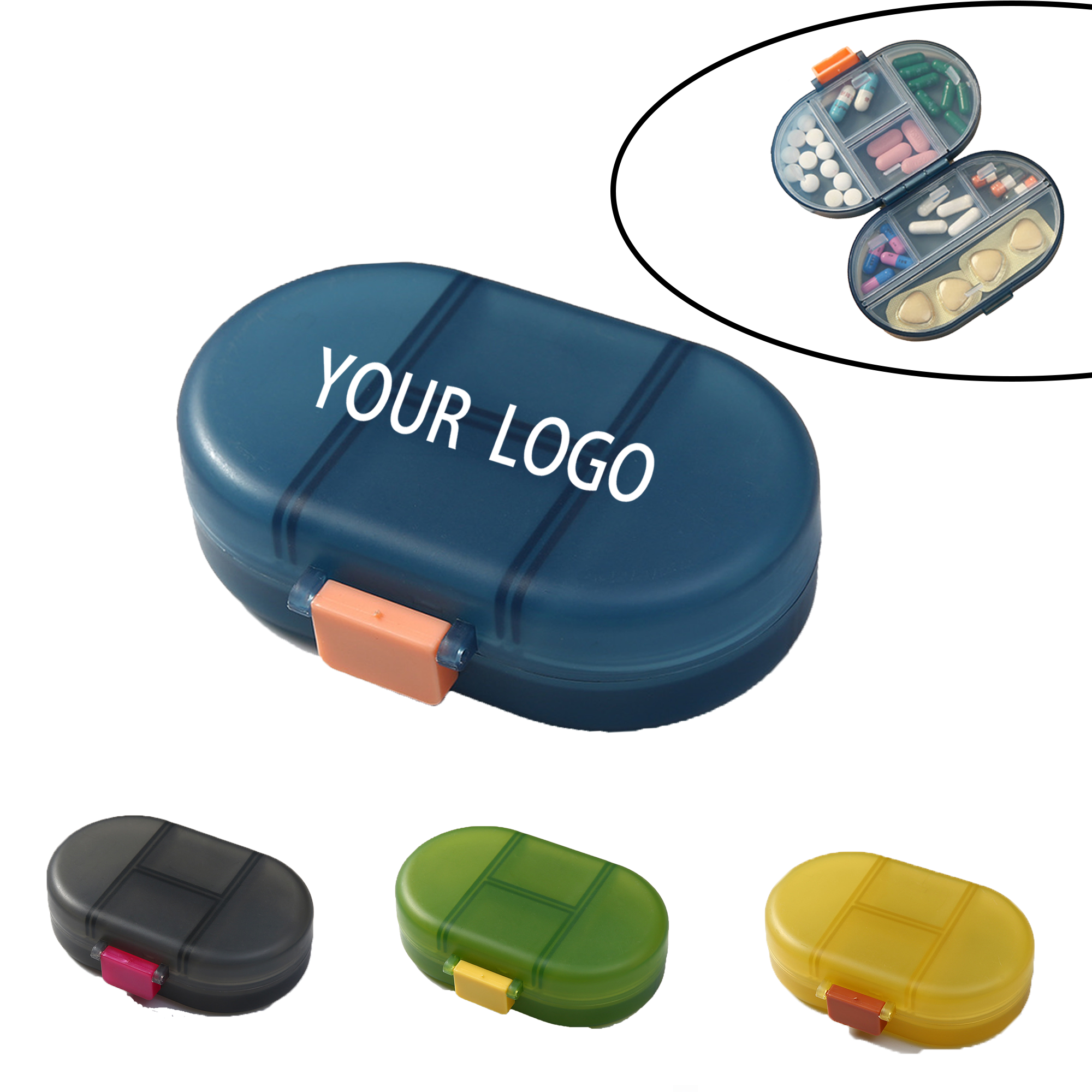 MOQ 20 PCS Compact Pill Storage Container 2