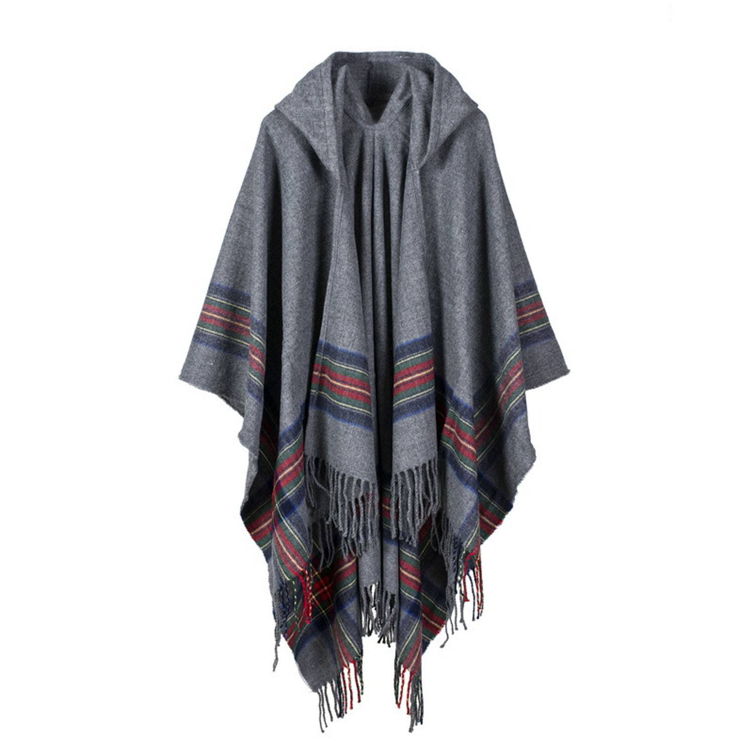 Fashionable Striped Shawl with Luxurious Tassels 6